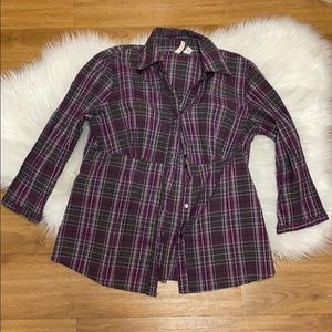 TWILIGHT BELLA SWAN ALT PURPLE PLAID TOP
